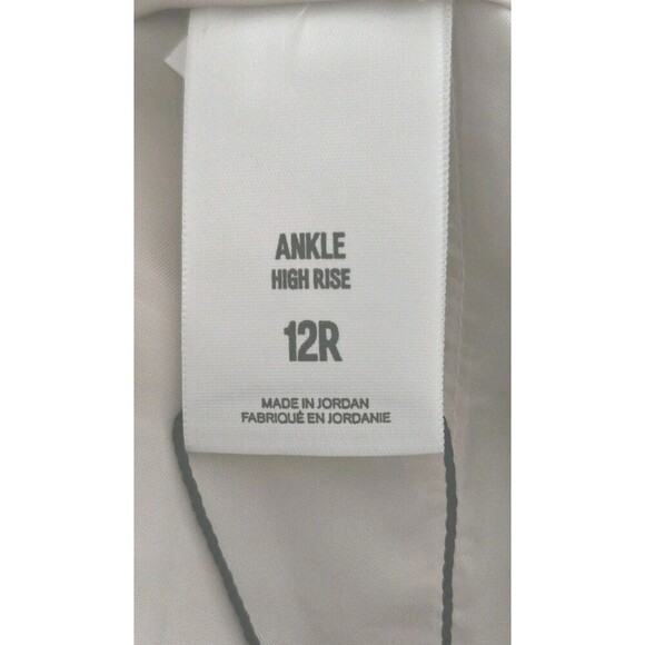 Express Paperbag Pants Womens 12 High Rise Ankle Blue Striped  Pleated NWT - Picture 6 of 9